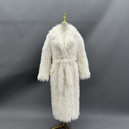 Long White Faux fur Coat Womens